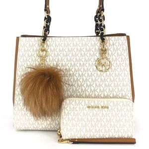 3PCS Michael Kors Sofia Large Tote Wallet Charms